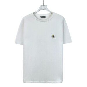 CM0245 Dior White Bee Embroidered Cotton T-Shirt